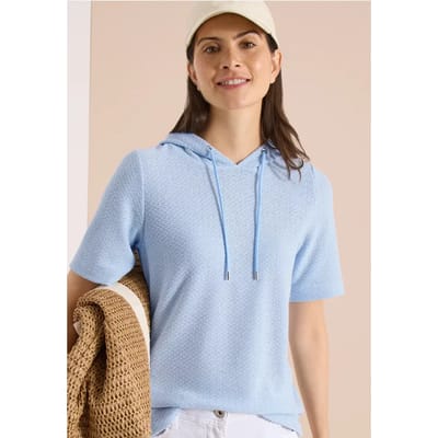 Shirt met capuchon en textuur