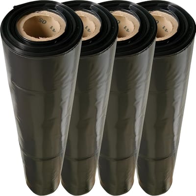 Bouwfolie Afdekfolie - Beschermfolie Zeil - Schilderwerk Renovatie - Scheurvast LDPE Type 150 - 4x25 Meter Rollen - Zwart