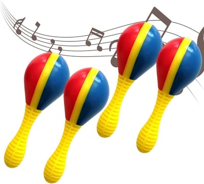 Handpercussie Rammelaars - Muziek Shakers - Muziek Maken - Set van 4 - 16 x 12 x 8 cm