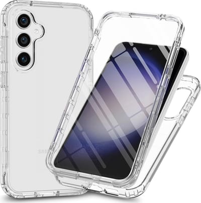 Hoesje + Screenprotector geschikt voor Samsung Galaxy S23 FE - 2in1 Case Transparant
