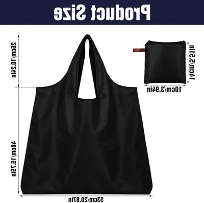 Vouwbare boodschappentas, groot formaat 53 x 40 cm, herbruikbare tas met handvatten, lichtgewicht, sneldrogend en duurzaam voor winkelen, kamperen en picknicken