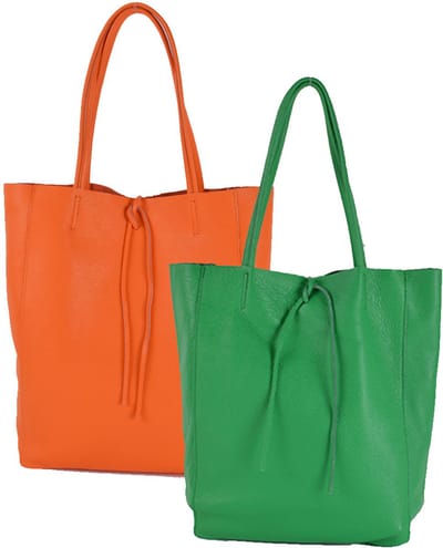 Giuliano lederen shopper Eliana - Oranje - Dames - Made in Italy