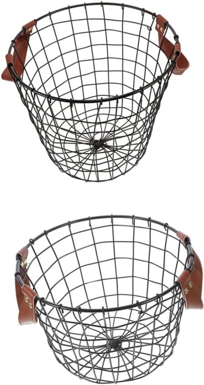 Brandhoutmand - Houtdrager - Buitenhaard - Met handvat - 30x30x28cm - Zwart