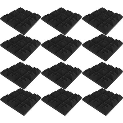 12 Stuks Geluidspanelen Wiggen Muur Geluidsabsorptie Isolatie Sponsbord Kit 30x30x5cm