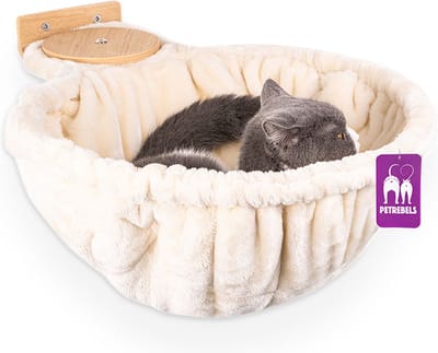 Petrebels Wandmeubel wandmontage Klimmuur Kat - Kattenmuur Hang Round 1548 set-Rusty Oak - 48 x 48 x 6 cm