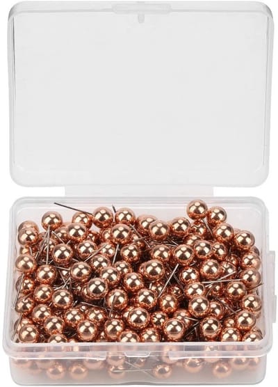 Dailygoody - Parel Push Pins - Decoratieve Punaises - 200 Stuks - Rose Goud - Markering Pins - Geschikt voor Prikbord - Cork Board