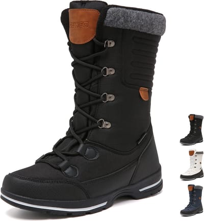 Geweo Snowboots Dames - Sneeuwlaarzen - Waterdicht - Winterlaarzen - Wandelschoenen - Zwart - Maat 41