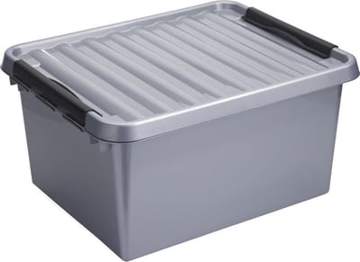 Sunware - Q-line opbergbox 36L metaal zwart - 50 x 40 x 26 cm