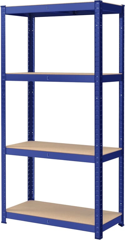 SONGMICS - Stellingkast - Opbergrek - 4 Niveaus - Gereedschapsloze Montage - Garage of Kelder - 520 kg
