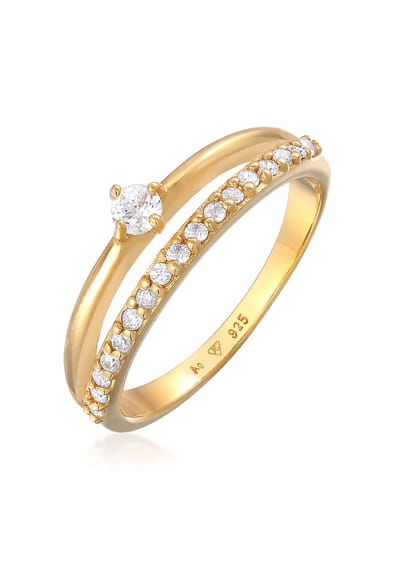 Elli - Ring - Dames Verlovingsring Eenzaam Sprankelend met Zirconia Kristallen in 925 Sterling Zilver - Dames
