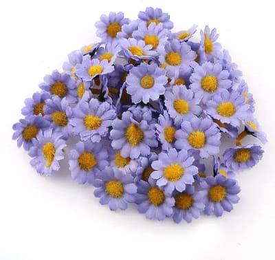 Mini Kunstbloemen - 100 Stuks - Nepbloemen Voor Knutselen & Decoratie - Paars