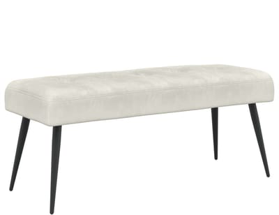 vidaXL - Bank - met - knopen - tufting - Crèmekleurig - 110 - x - 40 - x - 46 - cm - fluweel