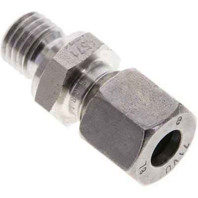 8L & M12x1.5 RVS Rechte Snijringkoppeling Buitendraad 315bar FKM ISO 8434-1