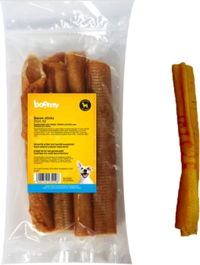 Boomy - Hondensnacks - Hondensnoepjes - Kauwstaaf hond - Harde Kauwsnack - Bacon Sticks - 25cm - 4st