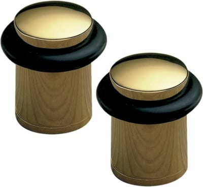 AMIG Deurstopper/deurbuffer - 2x - D28mm - inclusief schroeven - goud