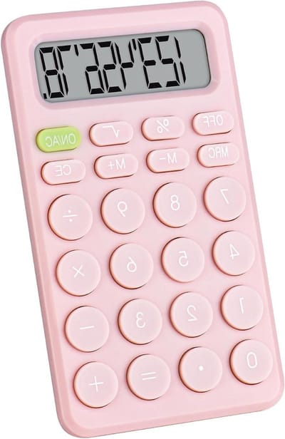Wetenschappelijke rekenmachine - Basisschool rekenmachine - Dagelijkse berekeningen - Duurzaam kunststof ontwerp - Compact formaat - Roze