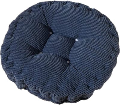 stoelkussen - Rond - Voor Binnen - Zitkussen Eetkamer - blauw - 40*40*11cm - corduroy - Veelzijdig Gebruik voor Stoel, Rolstoel & Auto