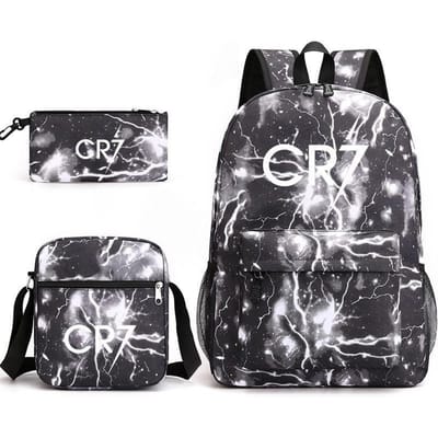Grote schooltas met schouderband; studenten etui set van drie delen Cristiano ronaldo backpack