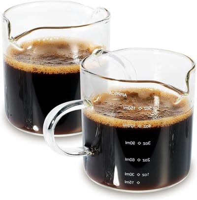 Set van 2 Espresso Kopjes van 150ml, Perfect voor Latte, Macchiato en Demitasse, Ideaal voor Koffie en Thee