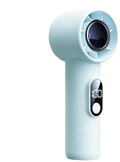 LISM-Handventilator met turbine en 100 snelheden | Stille, oplaadbare, opvouwbare handventilator van 1800 mAh, Geschikt voor sport, kamperen, wandelen, strand en buitenreizen (blauw)