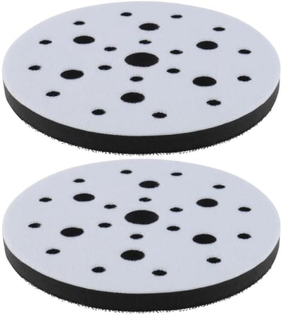 Dailygoods - Zachte Spons Interface Pad - Schuurpad Adapter - 150 mm Diameter - 25 Gaten - Haak en Lus - Perfect voor Schuren - 2 Stuks