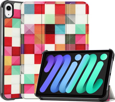 Hoesje - Geschikt voor Apple iPad Mini 7 (2024) - 8.3 inch - 7e Generatie - Dun & Stevig - Hardcover Book Case - Trifold Bookcase Hoes - Hard Cover - Tablethoes - Blokken
