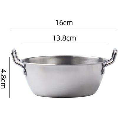 1 Pièce Bol à Salade en Acier Inoxydable 304 Panier à Snacks Pot Rond Doré Bol avec Poignée Bol à Salade Snack Récipient pour Aliments Frits gray