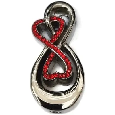 Aramat Jewels | Gedenkhangers | RVS Infinity Ashanger – Oneindig Teken Zilverkleurig Gedenksieraad | infinity-rood-zirkonia-4.7x2.8cm | |20mm | Staal | Volwassenen | Verkleurd niet