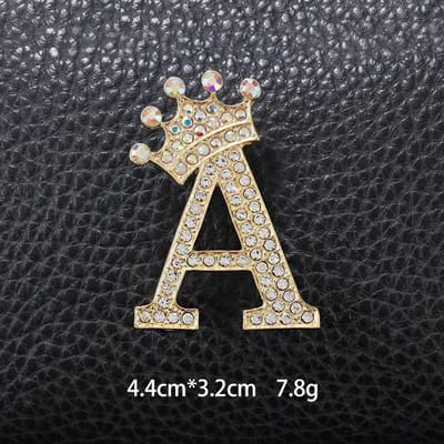 Engelse Letter A Broche, Unisex Pak Speldgesp, Modieus En Veelzijdig Borstbloem Badge Accessoire goud