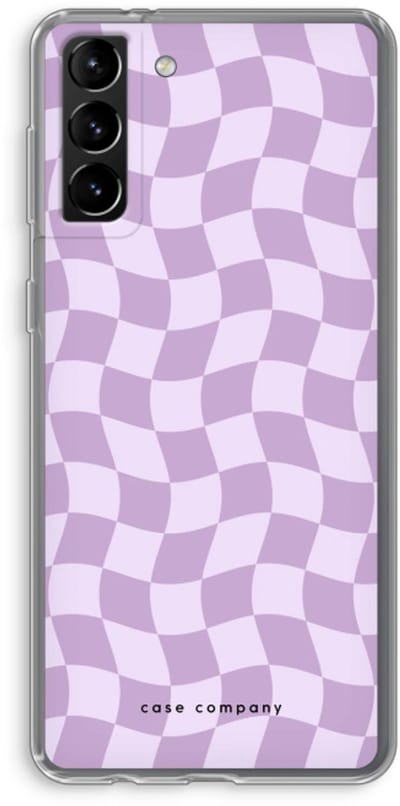 Case Company® - Hoesje geschikt voor Samsung Galaxy S21 Plus hoesje - Grid Paars - Soft Cover Telefoonhoesje - Bescherming aan alle Kanten en Schermrand