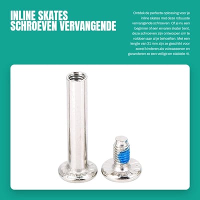 Dailygoods- Skateschroeven set van 10 - Vervangende schroeven - Robuust en duurzaam - Voor kinderen/volwassenen - Inclusief 4 mm inbussleutels - Geschikt voor voor- en achterwiel - Rolschaatsen