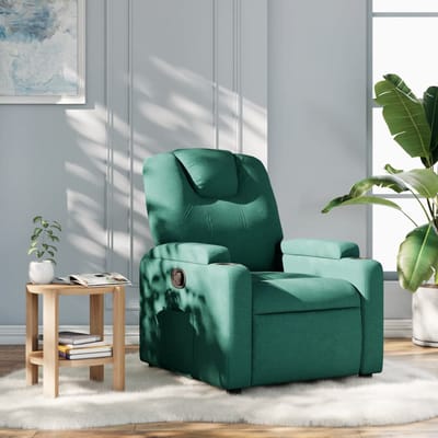vidaXL - Fauteuil - verstelbaar - stof - donkergroen