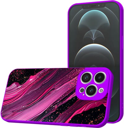 Smartphonica Telefoonhoesje Geschikt voor iPhone 12 Pro Max met Paars Roze Marmer opdruk - TPU Back Cover Case Purple Rosé Marble Design - Paars geschikt voor iPhone 12 Pro Max