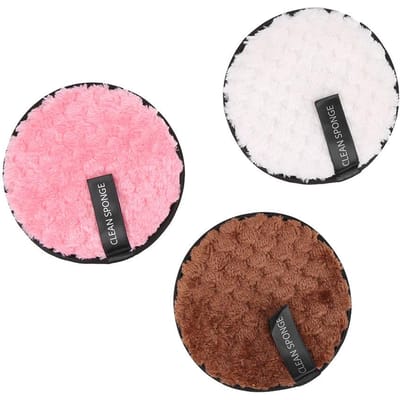 3 Pièces Puff Démaquillant Éponge Démaquillante Réutilisable Microfibre Serviette de Nettoyage du Visage Tissu Coussinet #1