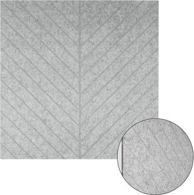 IVOL Akoestisch wandpaneel PET-vilt - 100x100cm - Visgraat motief Lichtgrijs