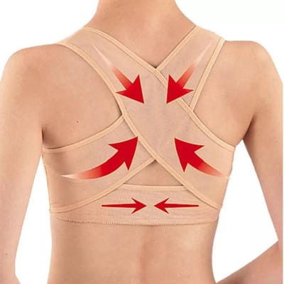 LOUZIR Dames Rugband - Rugbrace - maat M- Beige