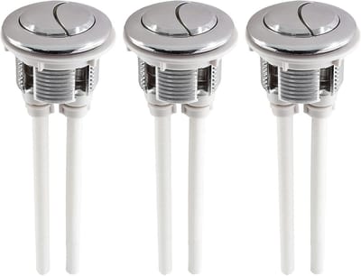 Toilet Spoelknop - Dubbele Druk - Water Besparen - Universeel Verstelbaar - 38mm Diameter - Zilver