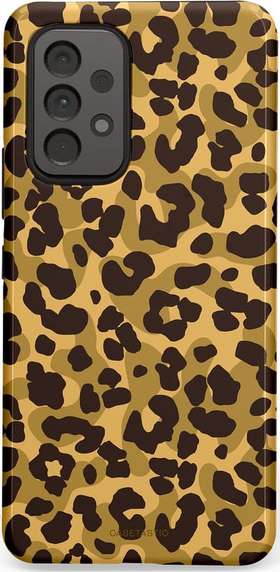 Casetastic hoesje geschikt voor Samsung Galaxy A53 (2022) 5G - Dubbellaagse bescherming - Jungle Panter - Fashion Case - Zwart Crème Beige