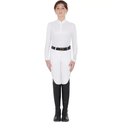 Meisjes wedstrijdpoloshirt met lange mouwen Equestro