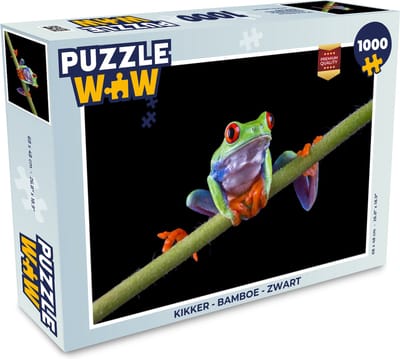 Puzzel Kikker - Bamboe - Zwart - Legpuzzel - Puzzel 1000 stukjes volwassenen