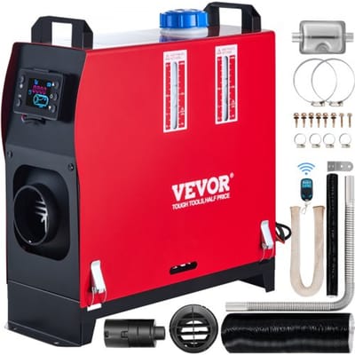 VEVOR Dieselverwarming 12V 5-8KW Diesel-luchtverwarmer Uitlaat 8KW Diesel-luchtverwarmer met afstandsbediening & LCD-thermostaatmonitor voor autotrucks Motorhome Boot en bus