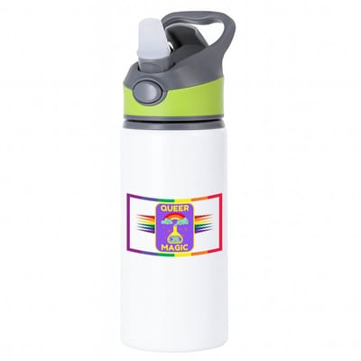 Hacebo® - LGBTQ cadeau - waterfles met rietje groen - Lgbt - Queer - LGBTQ cadeau - met opdruk - lgbt - Pride month - lgbtq vlag - gay pride - met tekst - opdruk - leuke pride spullen - verjaardag - cadeau - gift - water fles - 650ML