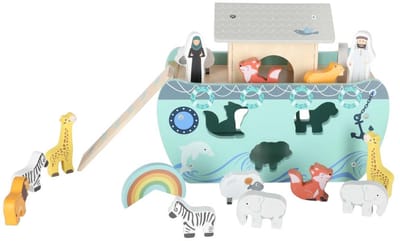 LULILO Houten Ark van Noach Sorteerboot – Montessori Educatief Speelgoed – 20-delige Dierenset – Vormensorteerder vanaf 1 Jaar