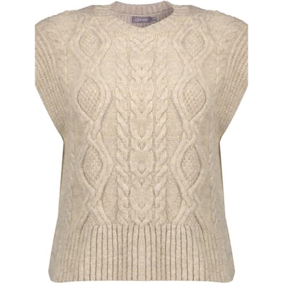 Geisha Spencer Cable Argyle Sand Size: XS | Sweaters Outlet | Dames | Beige