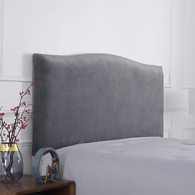 Effen kleur elastische Queen hoofdbordhoes zachte stofdichte hoofdbordhoes all-inclusive fluwelen hoofdbord wasbaar thuis hotel W120xH65-75cm