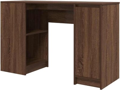Bureau Bruin Eiken - Werktafel Hout - Thuiswerken Organiseren - Bewerkt Hout Materiaal - 120x42x76 cm - Bruin Eikenkleur