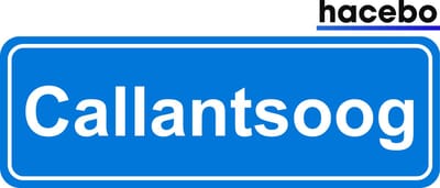 Hacebo - Plaatsnaam Sticker - 29x10 CM - Callantsoog sticker - Verkeersborden sticker - grappige cadeaus - Callantsoog