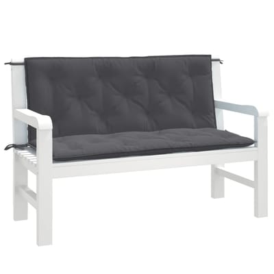 vidaXL - Tuinbankkussens - 2 - st - 120x50x7 - cm - stof - gemêleerd - antracietkleur