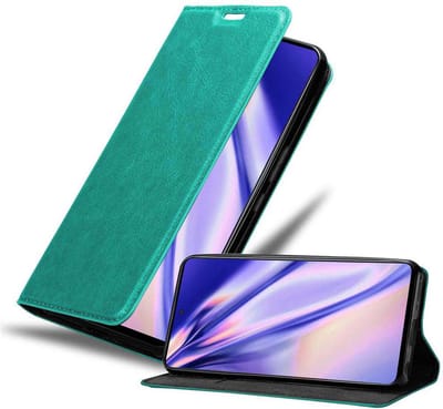 Cadorabo Hoesje geschikt voor Samsung Galaxy A51 4G / M40s in BENZINE TURKOOIS - Beschermhoes met magnetische sluiting, standfunctie en kaartvakje Book Case Cover Etui