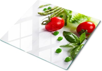 Glazen Snijplank - Keukenblad Beschermer - Koken en snijden - Hittebestendig tot 200°C - 60x52 cm - Decoratief